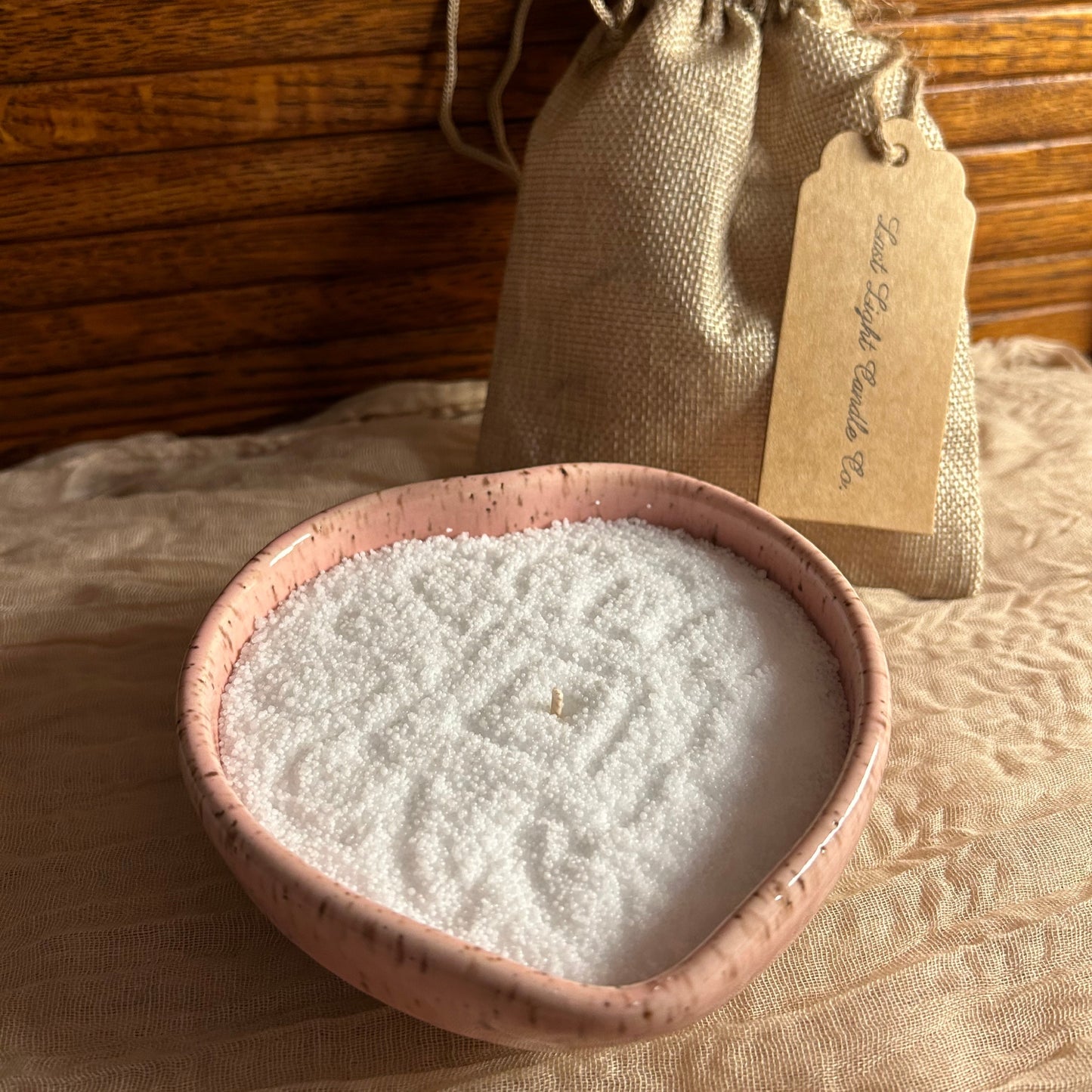 Heart-Shaped Ceramic Snow Wax Candle (Unscented)