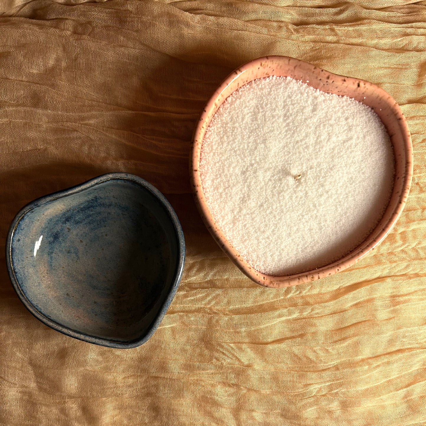 Heart-Shaped Ceramic Snow Wax Candle (Unscented)