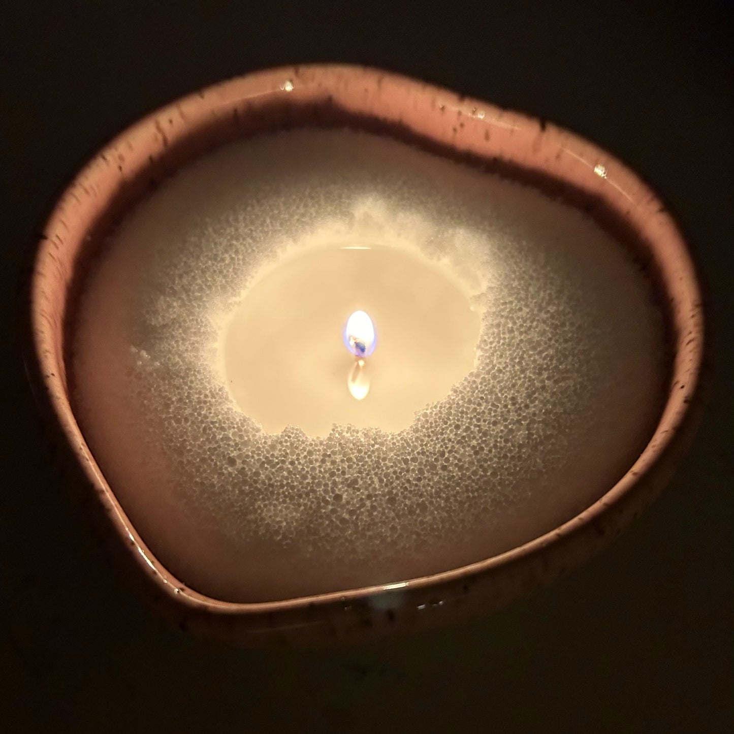 Heart-Shaped Ceramic Snow Wax Candle (Unscented)