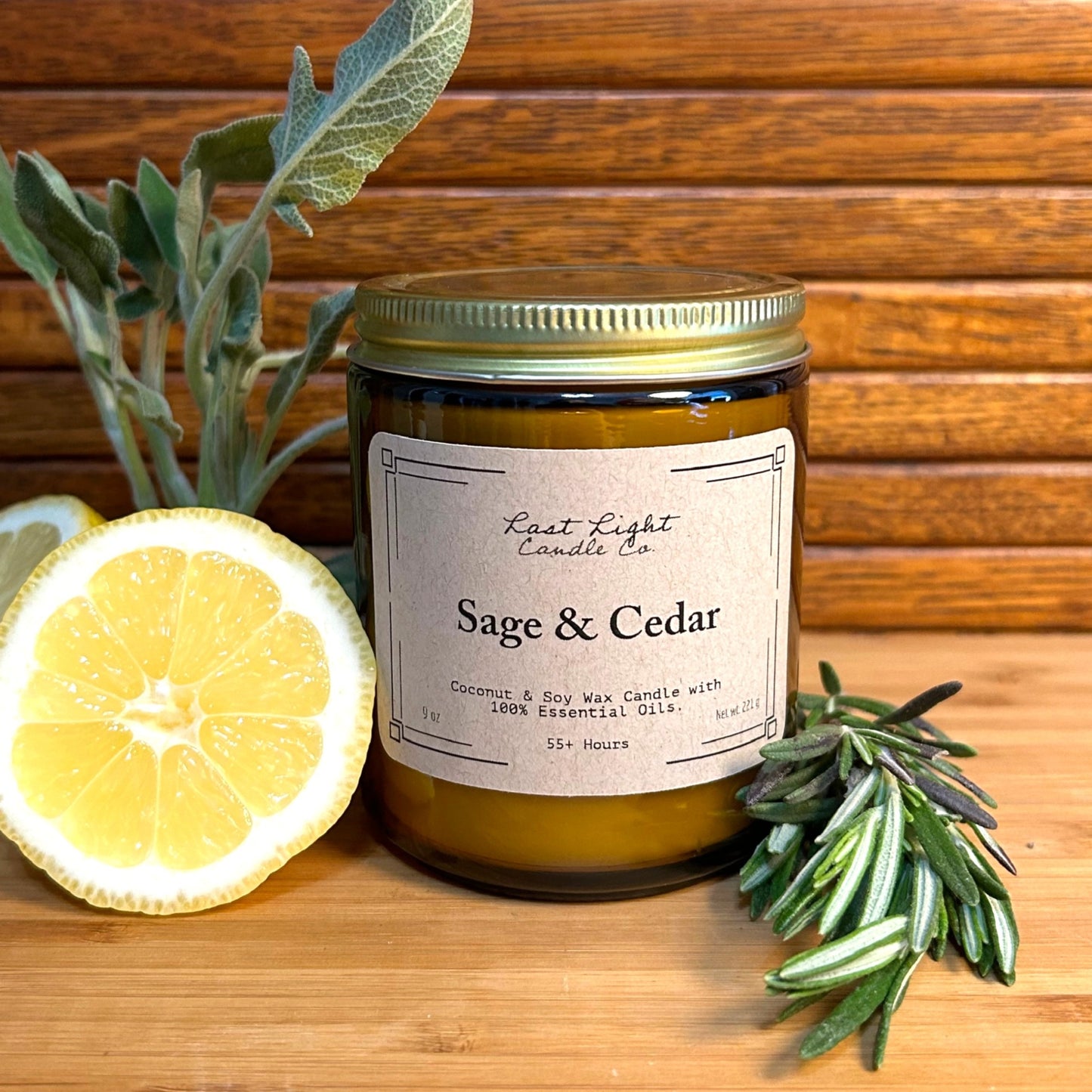 Sage & Cedar Essential Oil Aromatherapy Candle 9 oz