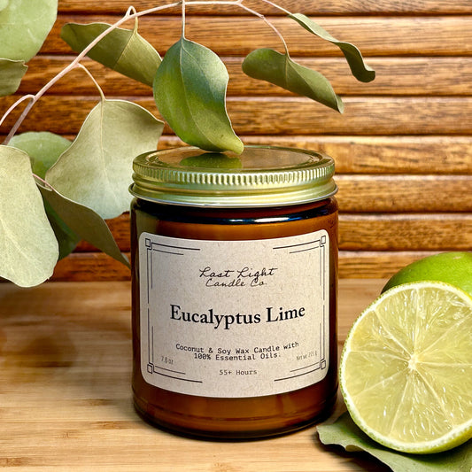 Eucalyptus Lime Essential Oil Aromatherapy Candle 9 oz