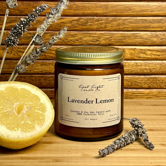 Lavender Lemon Essential Oil Aromatherapy Candle 9 oz