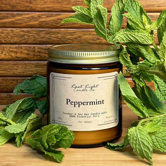Peppermint Essential Oil Aromatherapy Candle 9 oz